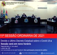 11ª SESSÃO ORDINÁRIA DE 2021