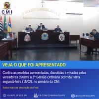 3ª Sessão Ordinária 15/02/2021