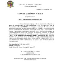 CONVITE AUDIÊNCIA PUBLICA 