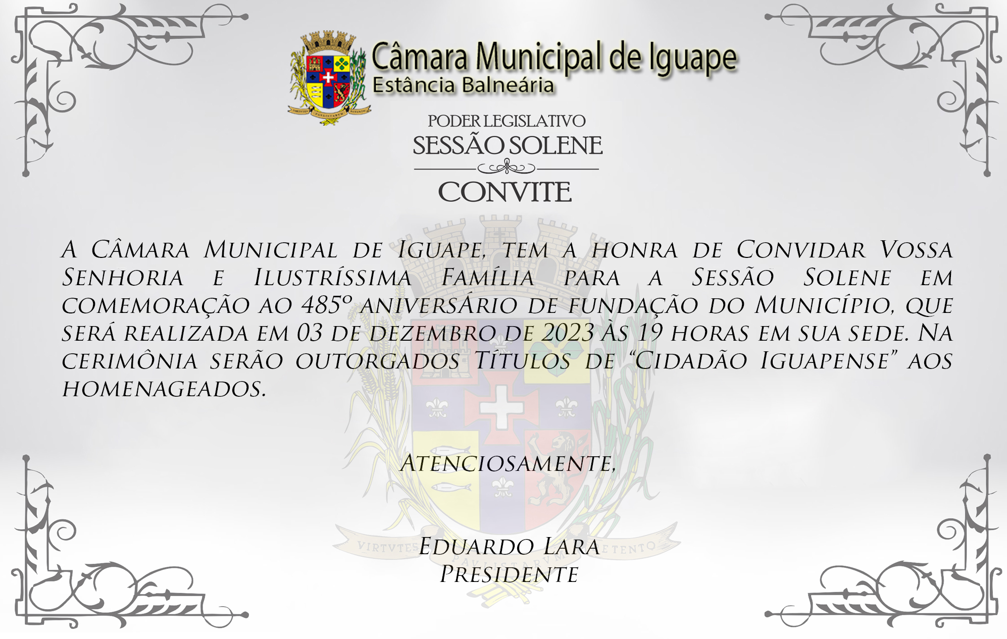 Convite Sessão Solene