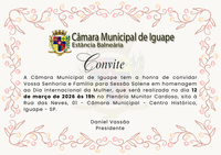 Dia internacional da Mulher - Sessão Solene Convite